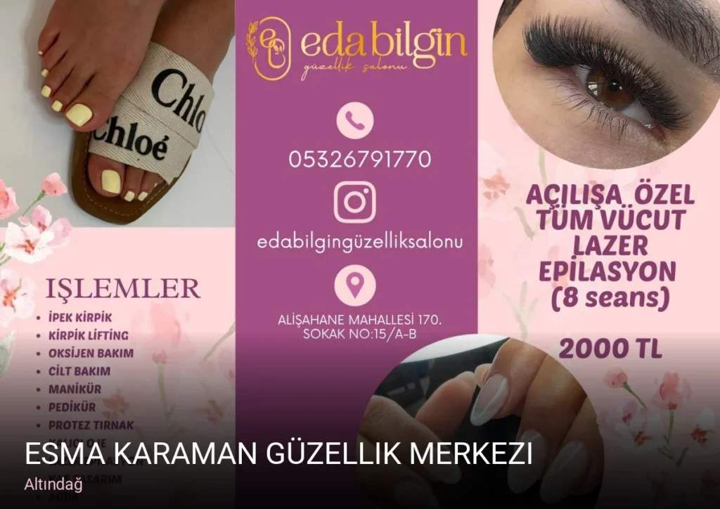 Altındağ Esma karaman güzellik merkezi — Manikür, Pedikür, Cilt Bakımı