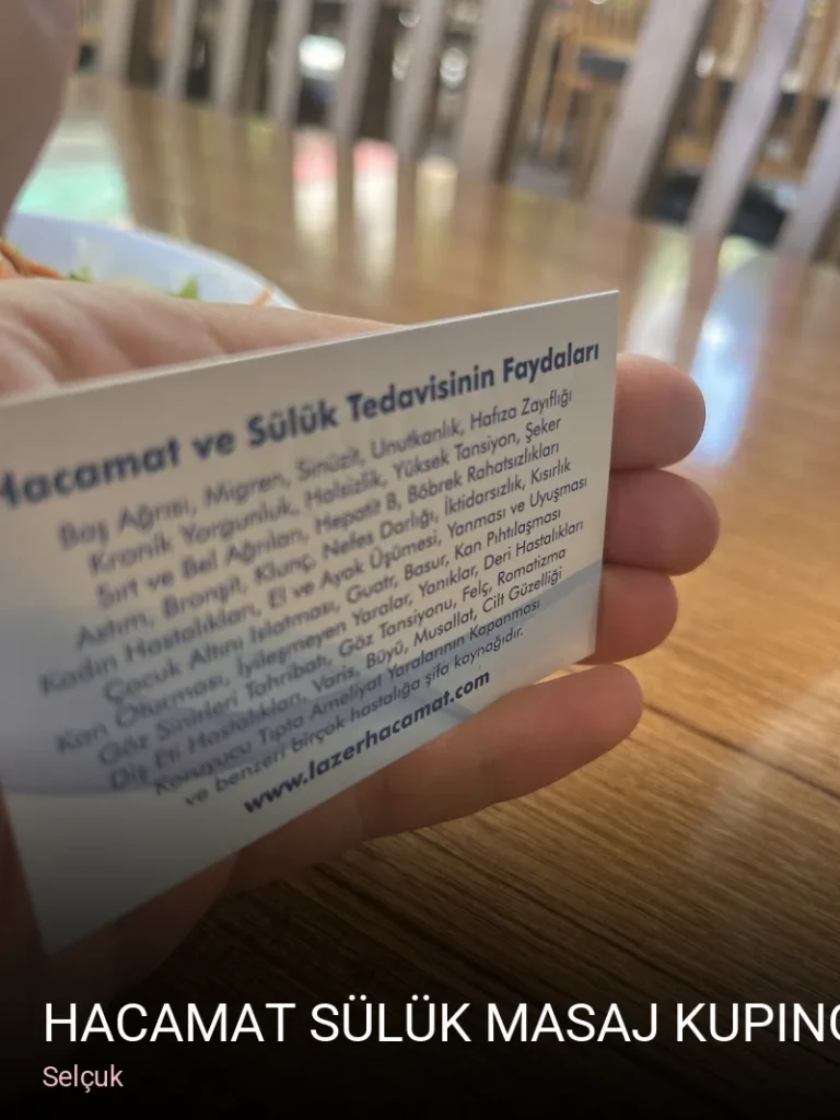 Selçuk Hacamat Sülük Masaj Kuping ve Terapi Doğal Tedavi Merkezi — Cilt Bakımı, Ağda, Lazer Epilasyon