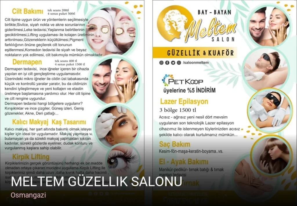 Osmangazi Meltem Güzellik salonu — Manikür, Pedikür, Cilt Bakımı