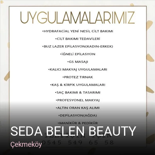 Çekmeköy SEDA BELEN BEAUTY — Manikür, Pedikür, Cilt Bakımı
